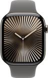Apple Watch Series 10 (Cellulaire + GPS) - 64 Go - 42 mm - Naturel Boîtier en titane with Gris pierre Caoutchouc Bracelet sport - Taille M/L