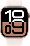 Apple Watch Series 10 (Cellulaire + GPS) - 64 Go - 42 mm - Or rose Boîtier en aluminium with Rose pâle Caoutchouc Bracelet sport - Taille unique