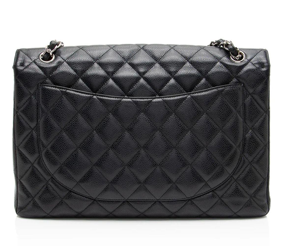 Chanel Caviar Leather Classic Maxi Single Flap Bag reconditionné - Reebelo France