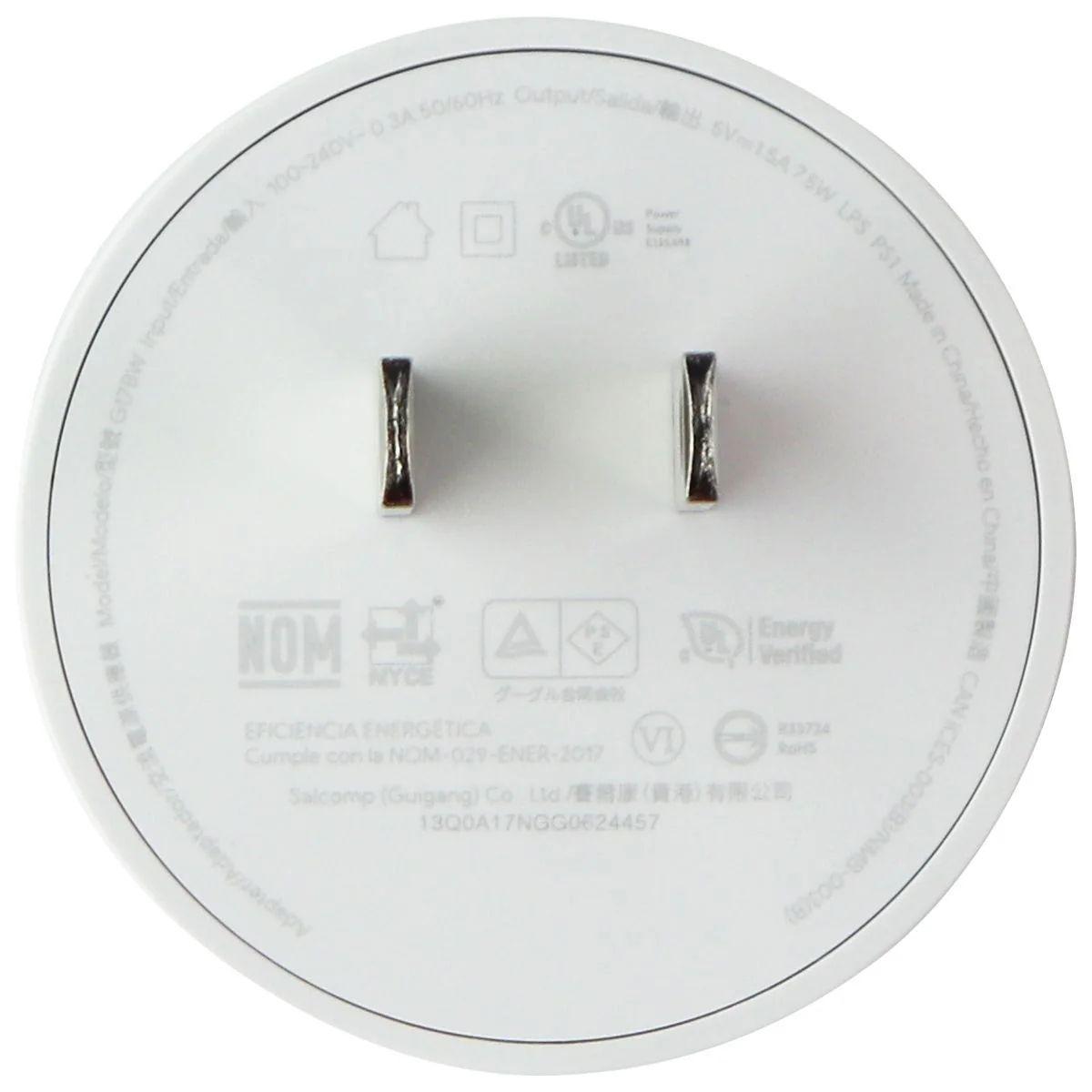 Google (5V/1.5A) 7.5W Single USB Round Wall Adapter/Charger (G17BW) reconditionné - Reebelo France