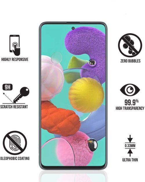 Protecteur d'écran en verre trempé plat et transparent Nuglas pour Galaxy A51 reconditionné - Reebelo France