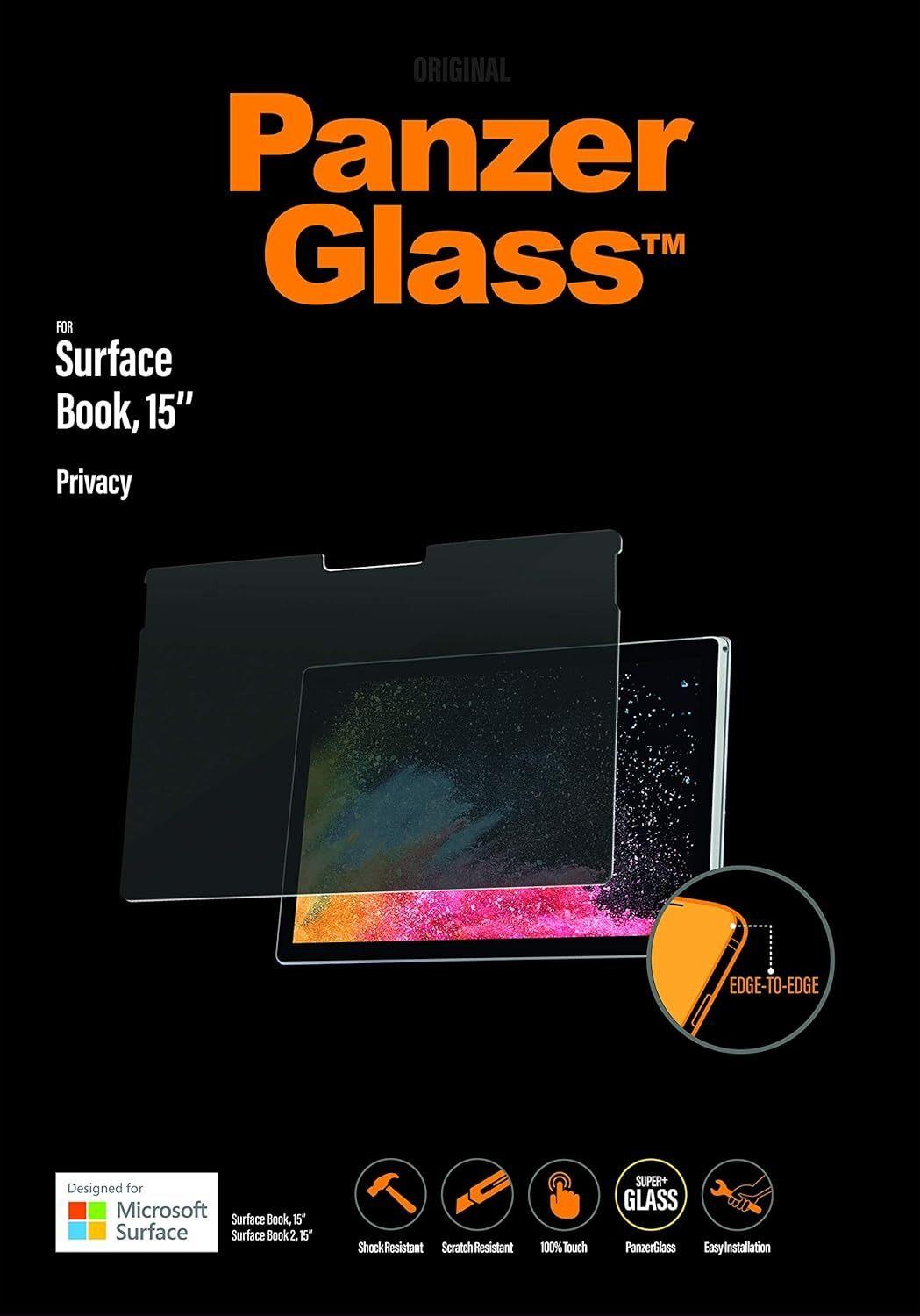 Protecteur d'écran transparent PanzerGlass pour Microsoft Surface Book 15'' avec filtre de confidentialité reconditionné - Reebelo France