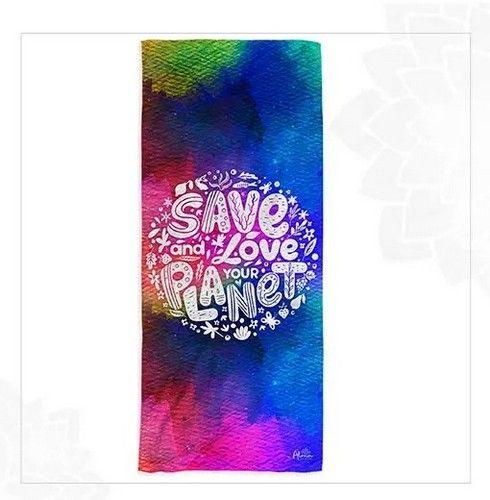 PLANET LOVER BEACH TOWEL unisex Eco-friendly beach gym camping towel sand free galaxy art made from recycled plastic bottles reconditionné - Reebelo France