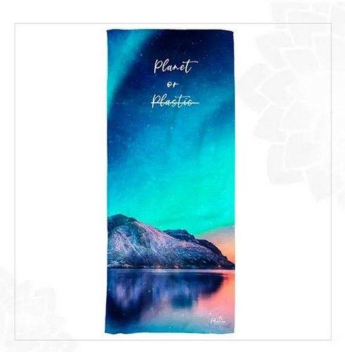 PLANET OR PLASTIC BEACH TOWEL unisex Eco-friendly beach gym camping towel sand free galaxy art made from recycled plastic bottles reconditionné - Reebelo France