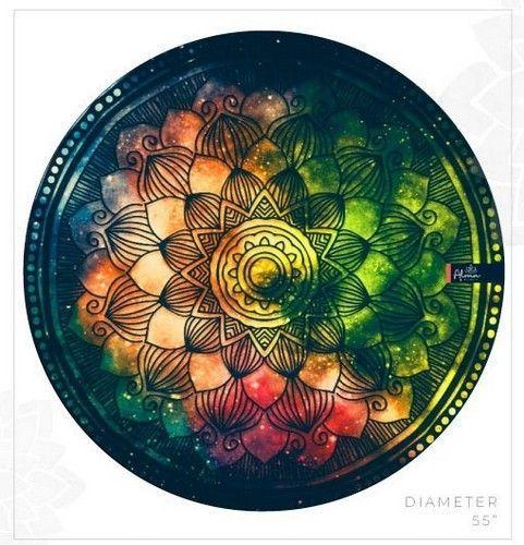 PRANA ROUND BEACH TOWEL unisex Eco-friendly round towel sand free meditation inspired made from recycled plastic bottles reconditionné - Reebelo France