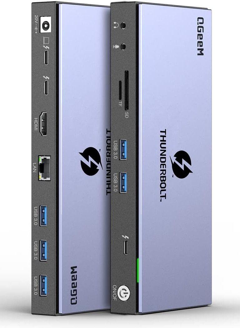 QGeeM 16 in 1 Universal USB C Thunderbolt 4 Docking Station reconditionné - Reebelo France