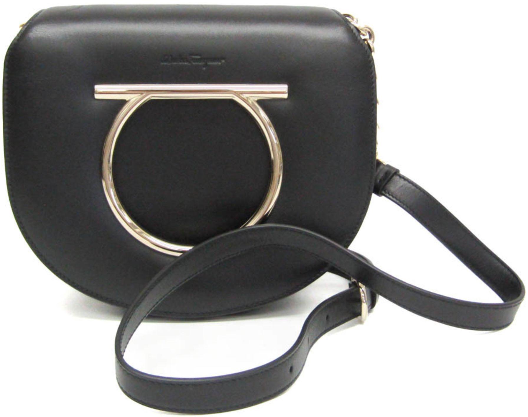 Salvatore Ferragamo Gancini Leather Handbag Shoulder Bag reconditionné - Reebelo France