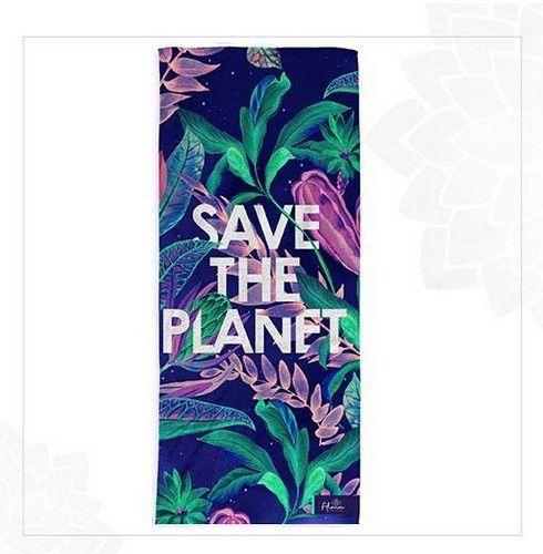 SAVE THE PLANET BEACH TOWEL unisex Eco-friendly beach gym camping towel sand free galaxy art made from recycled plastic bottles reconditionné - Reebelo France