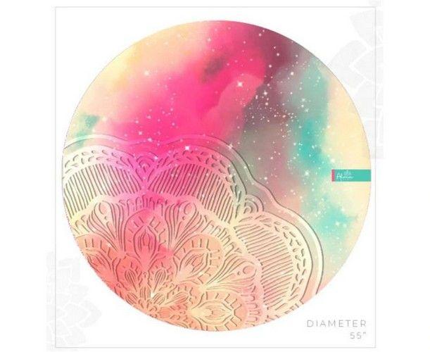 SHAKTI ROUND BEACH TOWEL unisex Eco-friendly round towel sand free meditation inspired made from recycled plastic bottles reconditionné - Reebelo France