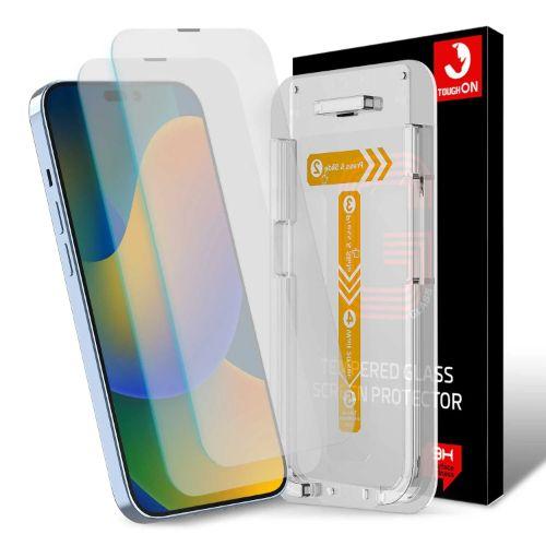 Tough On Lot de 2 Protecteurs d'Écran en Verre Trempé avec Kit d'Installation pour iPhone 14 Pro Max reconditionné - Reebelo France