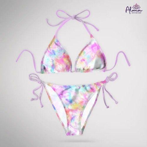 Women bikini Two Piece Swimsuit REVERSIBLE TIE DYE Swimwear made from recycled plastic bottles Variant Size Value M reconditionné - Reebelo France